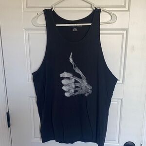 American Eagle Outfitters Black Tank Top with White Print